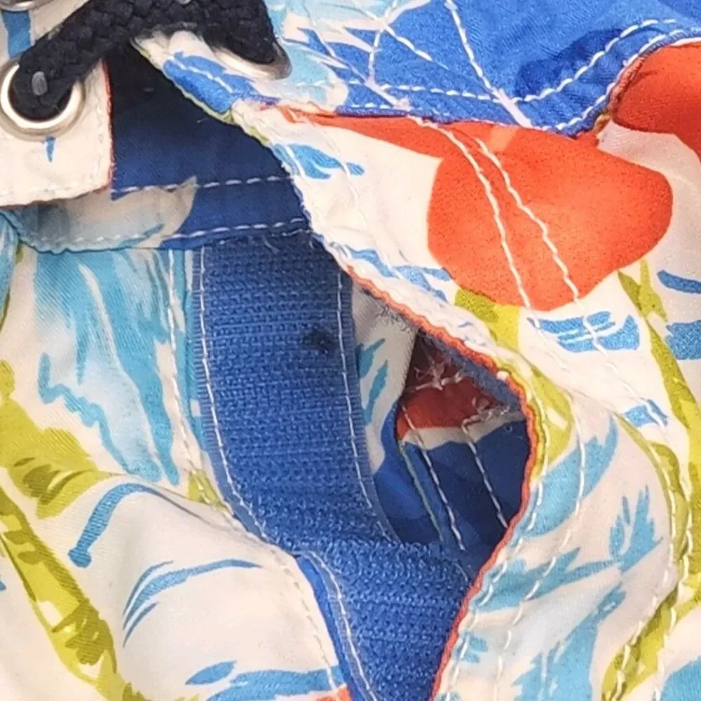 Tommy Bahama Swim Trunks Short Men Sz Large Blue Floral Mesh Elastic 9